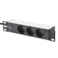DIGITUS DN-10-SET-2 - 10 Zoll Netzwerk Set, inkl. 9HE Wandgehäuse, grau Fachboden, PDU, 8-Port Switch, CAT 6 Patch Panel