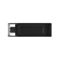 Kingston DataTraveler 70 - 128 GB - USB Typ-C - 3.2 Gen 1 (3.1 Gen 1) - Kabel - 7 g - Schwarz
