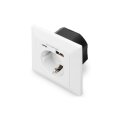 DIGITUS DA-70615 - Steckdose 1x Schutzkontakt,1x USB,1x Type C 5 V 2.8 A, Eingang: AC 250V 50Hz, RAL 9003