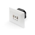 DIGITUS DA-70618 - Steckdose 2x USB, 1x USB Type C 5V 3.1A, Eingang: AC250V 50HZ,RAL 9003