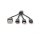 DIGITUS DB-300160-002-S - USB Ladekabel USB A - Lightning+micro B+Type-C M/M/M/M 0,15m, 3 in 1 Kabel, CE, gold, bl