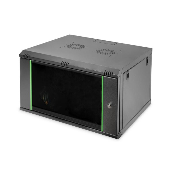 DIGITUS DN-19-07U-6/6-EC-SW - 7HE Wandgehäuse 385x600x600 mm, Farbe Schwarz (RAL 9005),