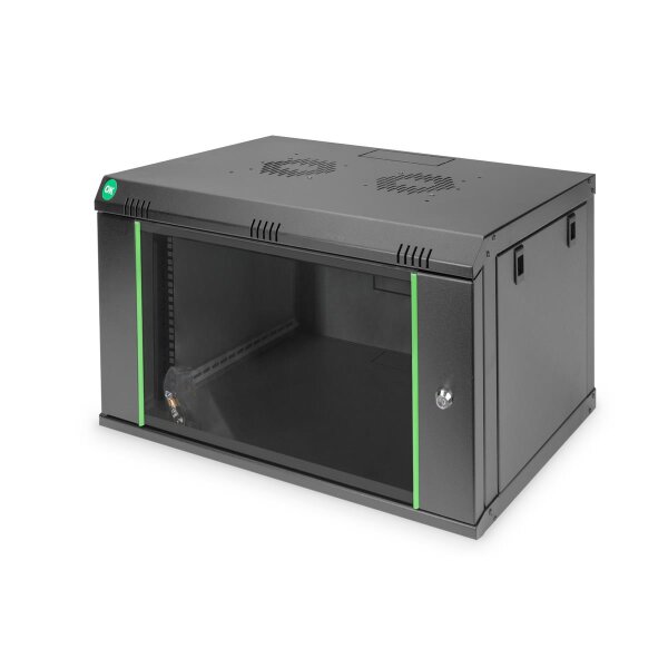 DIGITUS DN-19-07U-EC-SW - 7HE Wandgehäuse 385x600x450 mm, Farbe Schwarz (RAL 9005)