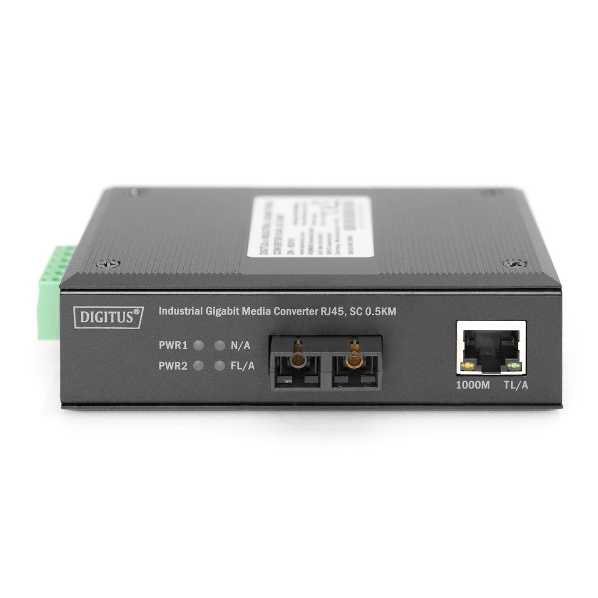 DIGITUS DN-652101 - Industrieller Gigabit Medien Konverter 10/100/1000BaseT zu 1000Base-SX SC, 0.5km,
