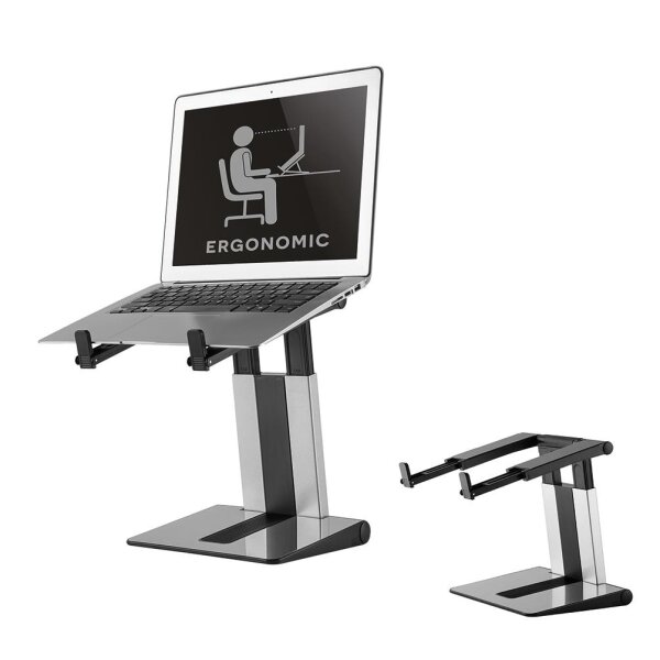 Neomounts NSLS200 Laptop-Halterung 10-17" - höhenverstellbar - faltbar - kompakt - universal - Laptop-Ständer - Silber - Kunststoff - 25,4 cm (10") - 43,2 cm (17") - 254 - 431,8 mm (10 - 17")