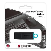 Kingston DataTraveler Exodia - 64 GB - USB Typ-A - 3.2 Gen 1 (3.1 Gen 1) - Kappe - 11 g - Schwarz
