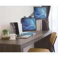 Manhattan Universal-Wandhalterung mit Gasdruckfeder für zwei Monitore - Zwei Halterungsarme mit Gasdruckfeder - Kugelgelenk und Verlängerungsarm - geeignet für zwei Monitore von 17" bis 32"* und bis zu 8 kg pro Arm - 8 kg - 43,2 cm (17") - 81,3 cm (32") -