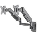 Manhattan Universal-Wandhalterung mit Gasdruckfeder für zwei Monitore - Zwei Halterungsarme mit Gasdruckfeder - Kugelgelenk und Verlängerungsarm - geeignet für zwei Monitore von 17" bis 32"* und bis zu 8 kg pro Arm - 8 kg - 43,2 cm (17") - 81,3 cm (32") -