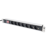 DIGITUS DN-95402 - 1HE Aluminium PDU, Rack Mount, 7x Schutzkontakt 16A, 4000W, 250VAC 50/60Hz, Schalter