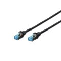 DIGITUS DK-1531-010/BL - CAT 5e SF-UTP Patchkabel, Cu, PVC AWG 26/7, Länge 1 m, Farbe Schwarz