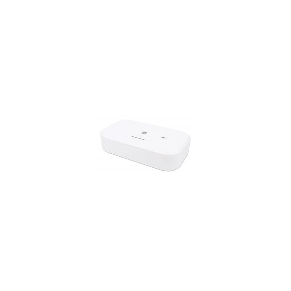 Manhattan UV-Desinfektionsbox mit kabellosem Induktionsladegerät für Smartphones - Sterilisator mit UV-Licht und 10 W Wireless Charger - für Handys - Masken - Kreditkarten und mehr - weiß - Weiß - 410 nm - UV-C - Kunststoff - CE FCC - USB