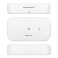 Manhattan UV-Desinfektionsbox mit kabellosem Induktionsladegerät für Smartphones - Sterilisator mit UV-Licht und 10 W Wireless Charger - für Handys - Masken - Kreditkarten und mehr - weiß - Weiß - 410 nm - UV-C - Kunststoff - CE FCC - USB
