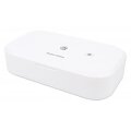 Manhattan UV-Desinfektionsbox mit kabellosem Induktionsladegerät für Smartphones - Sterilisator mit UV-Licht und 10 W Wireless Charger - für Handys - Masken - Kreditkarten und mehr - weiß - Weiß - 410 nm - UV-C - Kunststoff - CE FCC - USB