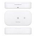 Manhattan UV-Desinfektionsbox mit kabellosem Induktionsladegerät für Smartphones - Sterilisator mit UV-Licht und 10 W Wireless Charger - für Handys - Masken - Kreditkarten und mehr - weiß - Weiß - 410 nm - UV-C - Kunststoff - CE FCC - USB