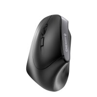 Cherry MW 4500 Links Kabellose 45 Grad Maus - Schwarz - USB - Linkshändig - Optisch - RF Wireless - 1200 DPI - Schwarz - Grau