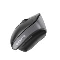 Cherry MW 4500 Links Kabellose 45 Grad Maus - Schwarz - USB - Linkshändig - Optisch - RF Wireless - 1200 DPI - Schwarz - Grau
