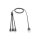DIGITUS AK-300160-010-S - USB Ladekabel USB A - Lightning+micro B+Type-C 1m, 3 in 1 cable, cotton, CE, bl