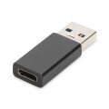 DIGITUS AK-300524-000-S - USB Typ-C Adapter, Typ A to C M/F, 3A, 5GB, 3.0 Version, schwarz