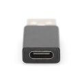 DIGITUS AK-300524-000-S - USB Typ-C Adapter, Typ A to C M/F, 3A, 5GB, 3.0 Version, schwarz