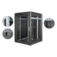 DIGITUS DN-19-22U-8/8-B-1 - 22HE Netzwerkschrank, Unique 1164x800x800 mm, Farbe Schwarz (RAL 9005)