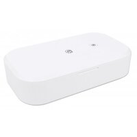 Manhattan UV-Desinfektionsbox für Smartphones - Sterilisator mit UV-Licht für Handys - Masken - Kreditkarten und mehr - weiß - Weiß - 410 nm - UV-C - Kunststoff - CE RoHS FCC - USB