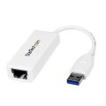 StarTech.com USB 3.0 Gigabit Ethernet Netzwerk Adapter - 10/100/1000 Mbps - USB zu RJ45 - USB 3.0 zu LAN Adapter - USB 3.0 Ethernet Adapter (GbE) - TAA Konform - Kabelgebunden - USB - Ethernet - 5000 Mbit/s - Weiß