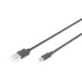DIGITUS AK-300110-018-S - USB 2.0 Anschlusskabel, Typ A - micro B St/St, 1.8m, USB 2.0 konform, sw