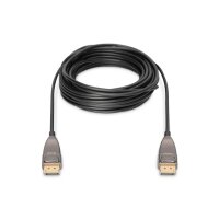 DIGITUS AK-340107-100-S - DisplayPort AOC Hybrid-Glasfaser Anschlusskabel M/M, 10m, UHD 8K@60Hz, CE, gold, bl