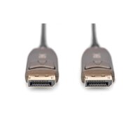 DIGITUS AK-340107-200-S - DisplayPort AOC Hybrid-Glasfaser Anschlusskabel M/M, 20m, UHD 8K@60Hz, CE, gold, bl