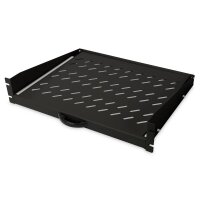 DIGITUS DN-19-TRAY-2-450-SW - 2HE ausziehb. Fachboden f. Schr. ab 450 mm Tiefe 88x483x352 mm, bis 30 kg, schwarz  (RAL 9005)