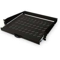 DIGITUS DN-19-TRAY-2-450-SW - 2HE ausziehb. Fachboden f. Schr. ab 450 mm Tiefe 88x483x352 mm, bis 30 kg, schwarz  (RAL 9005)