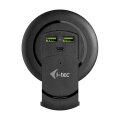 i-tec Built-in Desktop Fast Charger - USB-C PD 3.0 + 3x USB 3.0 QC3.0 - 96 W - Indoor - AC - 12 V - Schwarz