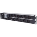 Intellinet Verlängerungsschnur ( Rack-montierbar ) - Wechselstrom 250 V - Eingabe, Eingang CEE 7/4 (SCHUKO)