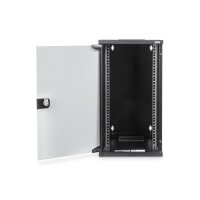DIGITUS DN-10-12U-B - 254 mm (10") 12U Wandgehäuse 592x312x300 mm, Farbe schwarz (RAL 9005)