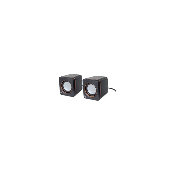 Manhattan 2600 Lautsprechersystem - USB - kompakt - 2 Lautsprecher - 2.0 Kanäle - Kabelgebunden - 6 W - 90 - 20000 Hz - 4 Ohm - Schwarz