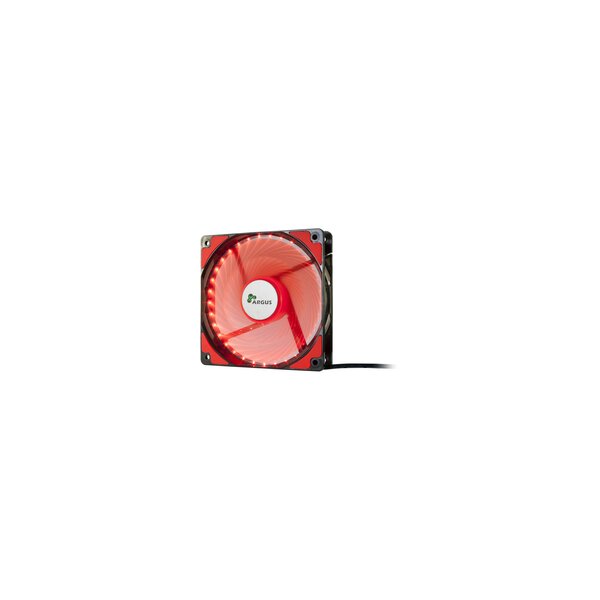 Inter-Tech L-12025 - Ventilator - 12 cm - 1200 RPM - 54 m³/h - Schwarz - Rot
