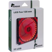 Inter-Tech L-12025 - Ventilator - 12 cm - 1200 RPM - 54 m³/h - Schwarz - Rot