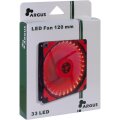 Inter-Tech L-12025 - Ventilator - 12 cm - 1200 RPM - 54 m³/h - Schwarz - Rot