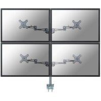 Neomounts FPMA-D935D4 Monitorarm 10-27" - Klemme - 25,4 cm (10") - 68,6 cm (27") - 100 x 100 mm - Höhenverstellung - Silber