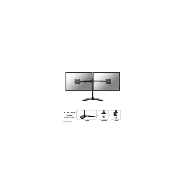 Neomounts NM-D335DBLACK Monitor-Ständer 10-27" - Klemme/Freistehend/Grommet - 25,4 cm (10") - 68,6 cm (27") - 100 x 100 mm - Höhenverstellung - Schwarz