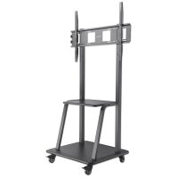 Manhattan Universal TV-Ständer auf Rollen mit besonders hoher Traglast  - Für Bildschirme von 37" bis 100" und bis zu 150 kg* - AV-Fachboden - schwarz - 170 kg - 94 cm (37") - 2,54 m (100") - 800 x 400 mm - Höhenverstellung - Schwarz