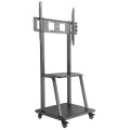 Manhattan Universal TV-Ständer auf Rollen mit besonders hoher Traglast  - Für Bildschirme von 37" bis 100" und bis zu 150 kg* - AV-Fachboden - schwarz - 170 kg - 94 cm (37") - 2,54 m (100") - 800 x 400 mm - Höhenverstellung - Schwarz