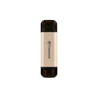 Transcend JetFlash 930C - 128 GB - USB Type-A / USB Type-C - 3.2 Gen 1 (3.1 Gen 1) - 420 MB/s - Kappe - Gold