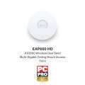 TP-LINK Omada EAP660 HD - 2,4 GHz - 5 GHz - 2402 Mbit/s - WPA-Enterprise - WPA-PSK - WPA2-Enterprise - WPA2-PSK - WPA3-Enterprise - WPA3-PSK - 25000 Mbit/s