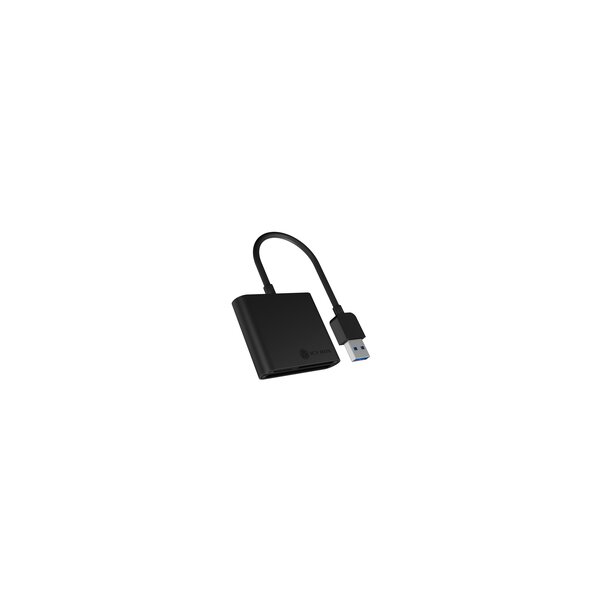 ICY BOX IB-CR301-U3 - CF,MicroSD (TransFlash),SD,SDHC,SDXC - Schwarz - 5000 Mbit/s - Aluminium - USB 3.2 Gen 1 (3.1 Gen 1) - 44 g