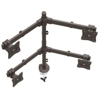 StarTech.com Tisch Monitorhalterung für vier Monitore - Monitorarm für 4 VESA Monitore(2x2) bis zu 27"(je 8kg) - Gelenkig - höhenverstellbar - Neig/Schwenk/Drehfunktion - Klemme/Durchführung - Klemme - 32 kg - 33 cm (13") - 68,6 cm (27") - 100 x 100 mm -