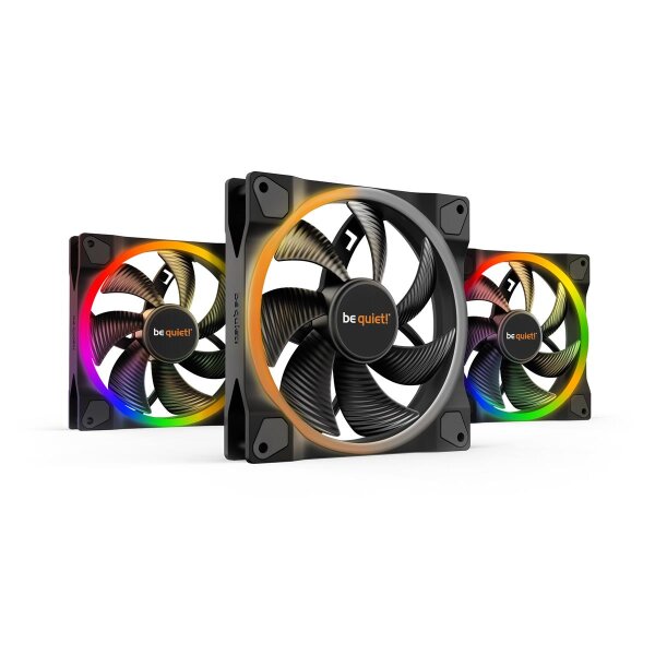 Be Quiet! Light Wings | 140mm PWM Triple Pack - Ventilator - 14 cm - 1500 RPM - 95,14 m³/h - Schwarz