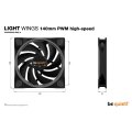 Be Quiet! Light Wings | 140mm PWM Triple Pack high-speed - Ventilator - 14 cm - 2200 RPM - 121,82 m³/h - Schwarz