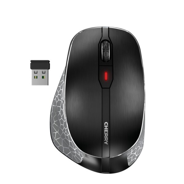 Cherry MW 8C ERGO - rechts - Optisch - RF Wireless + Bluetooth - 3000 DPI - Schwarz - Grau