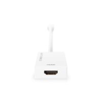 DIGITUS AK-340416-002-W - DisplayPort Adapterkabel, mini DP - HDMI Typ A St/Bu, 0,2m, HDMI 2.0, aktiv, CE, gold, we